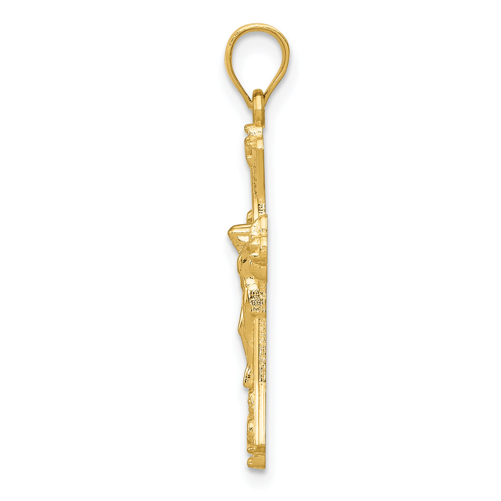 14K Yellow Gold Crucifix Pendant Charm J993