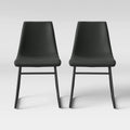 Faux Leather and Metal Dining Chair - Gray - 2 Pack R4669