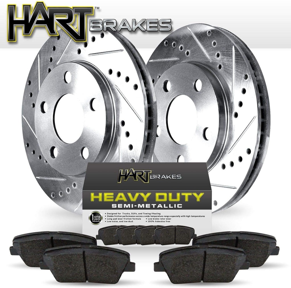 Platinum DRILL/SLOT DISC BRAKE ROTORS AND HEAVY DUTY PAD E211490