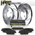 Platinum DRILL/SLOT DISC BRAKE ROTORS AND HEAVY DUTY PAD E211490