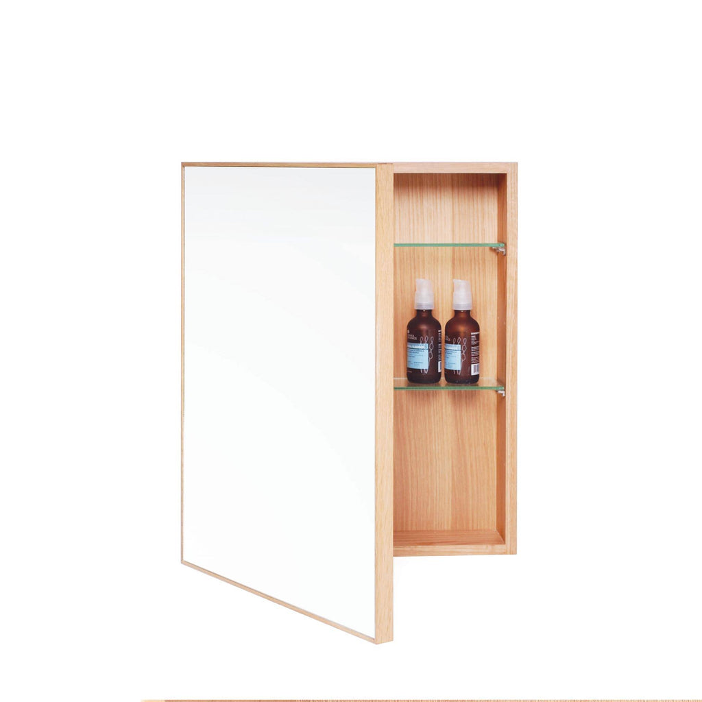Slimline Bathroom Cabinet Oak H390