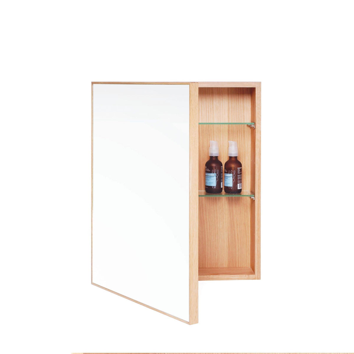 Slimline Bathroom Cabinet Oak H390