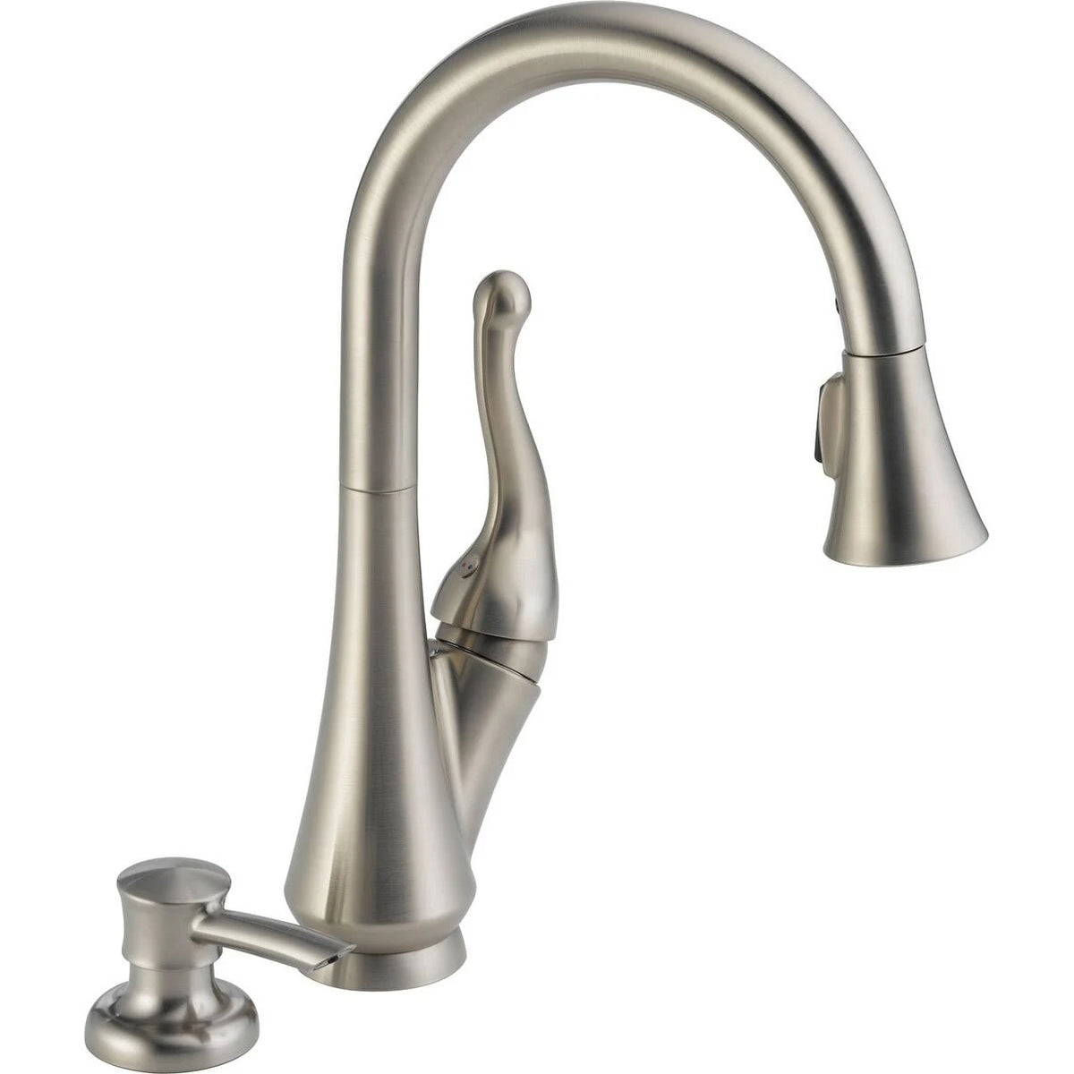 Single Handle Pull-Down Kitchen Faucet with Soap Dispenser Chrome R372