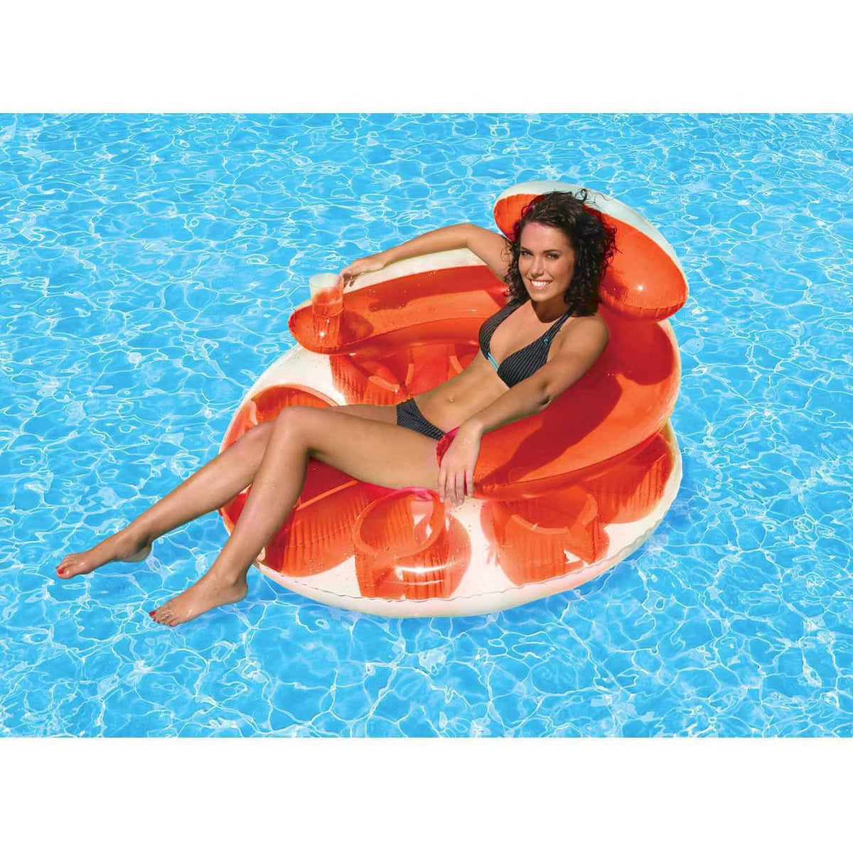 Red Circular Swimming Pool Tube Float Lounge J9699