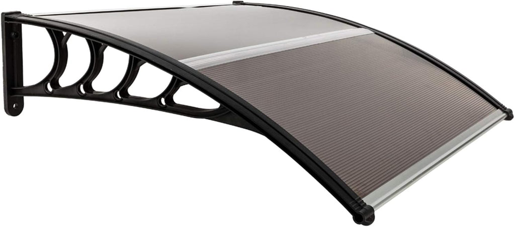 100 x 80 White and Grey Door and Window Awning Canopy Pack of 2 L89536