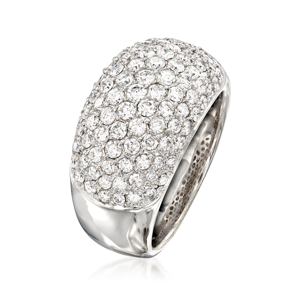 Vintage Pave Diamond Dome Ring in 18kt White Gold M965