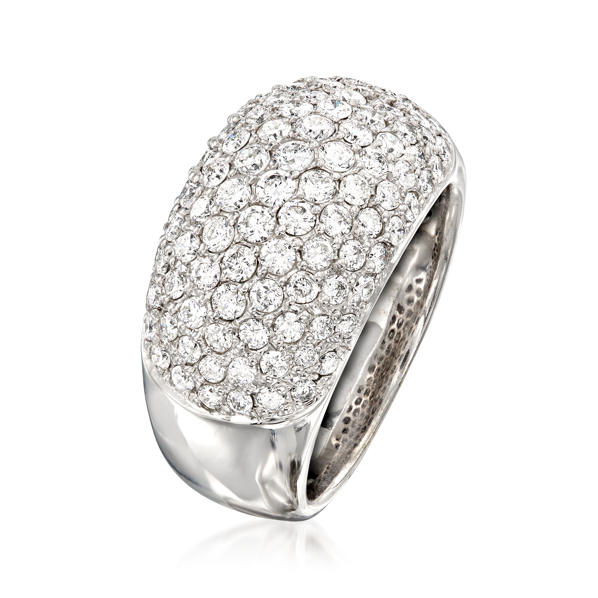 Vintage Pave Diamond Dome Ring in 18kt White Gold M965