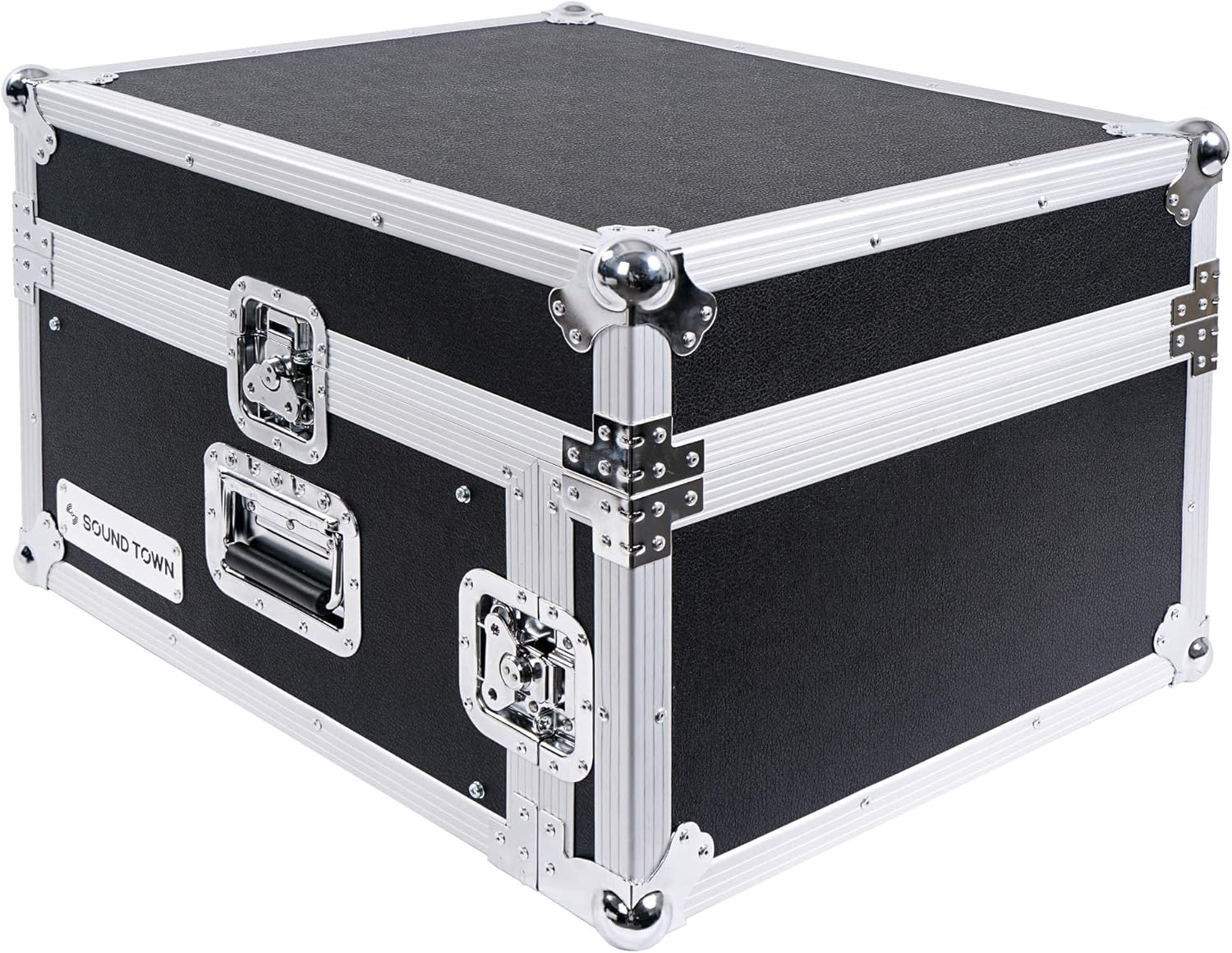4U PA DJ Rack Road Case with 11U Slant Mixer Top, 20’’ Rackable Depth, 4-Space Size J523