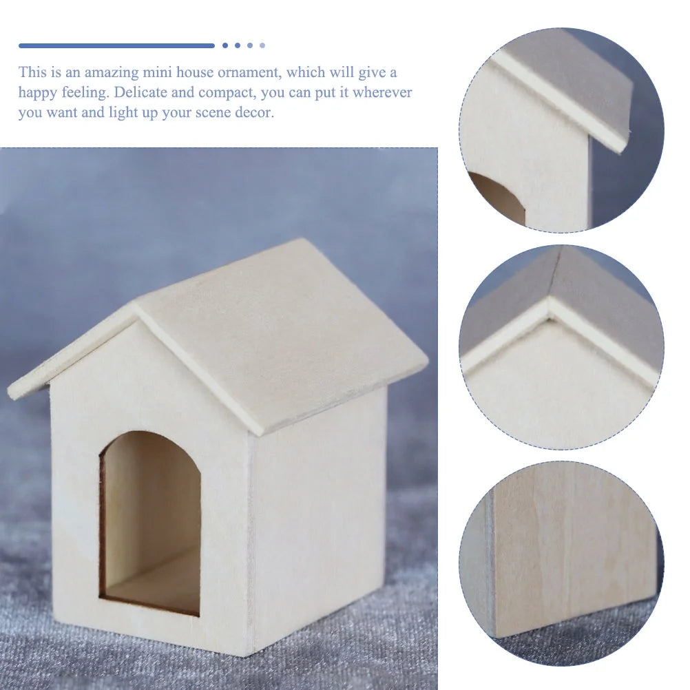 Miniature House Model Wood Ornament Y37432