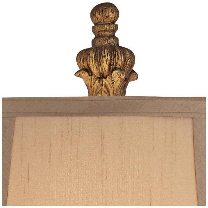 Crystal Gold Candlestick Table Lamp with Beige Bell Shade V589