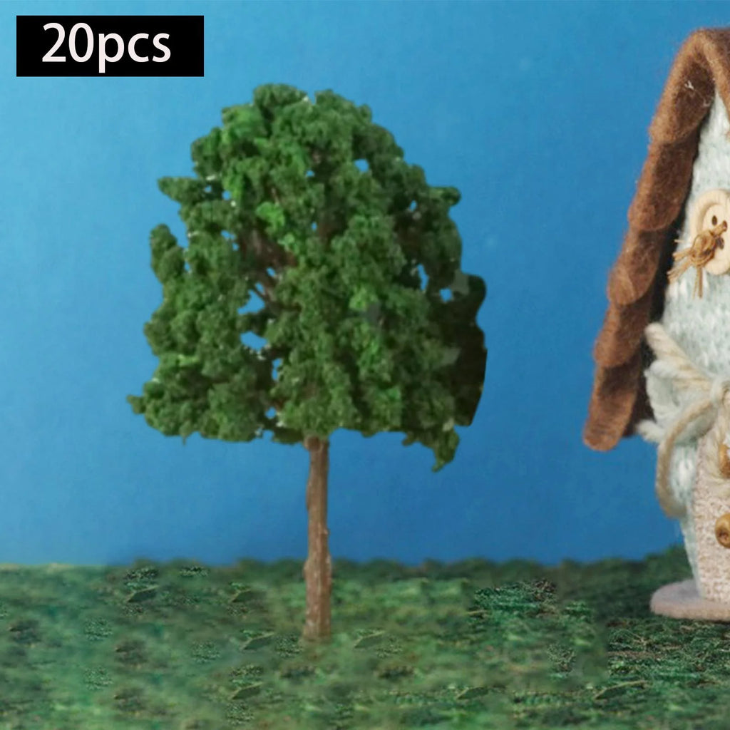 20 Pieces 2.95 inch Dark Green Miniature Trees for Diorama U515248