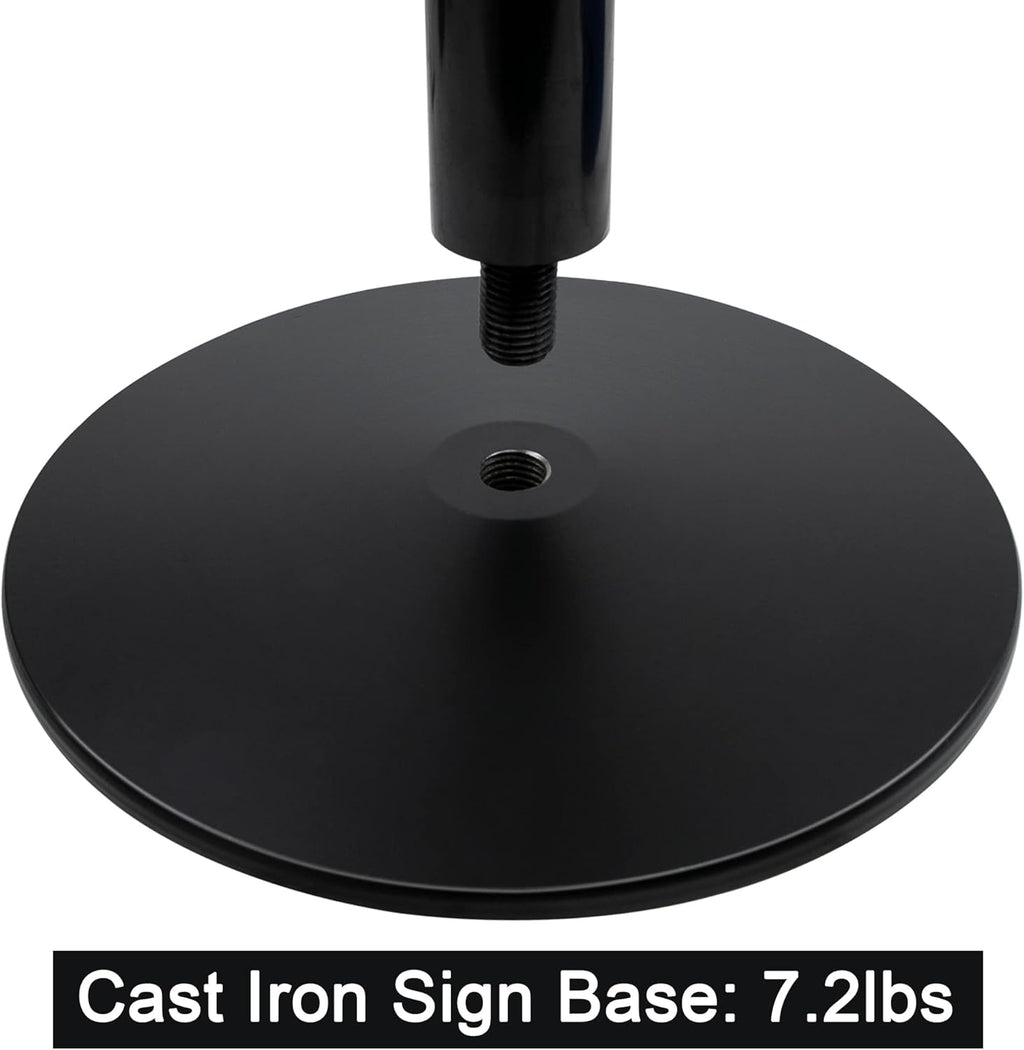 48" Heavy Duty Cast Iron Movable Sign Stand, Black, Pack of 2 X14566