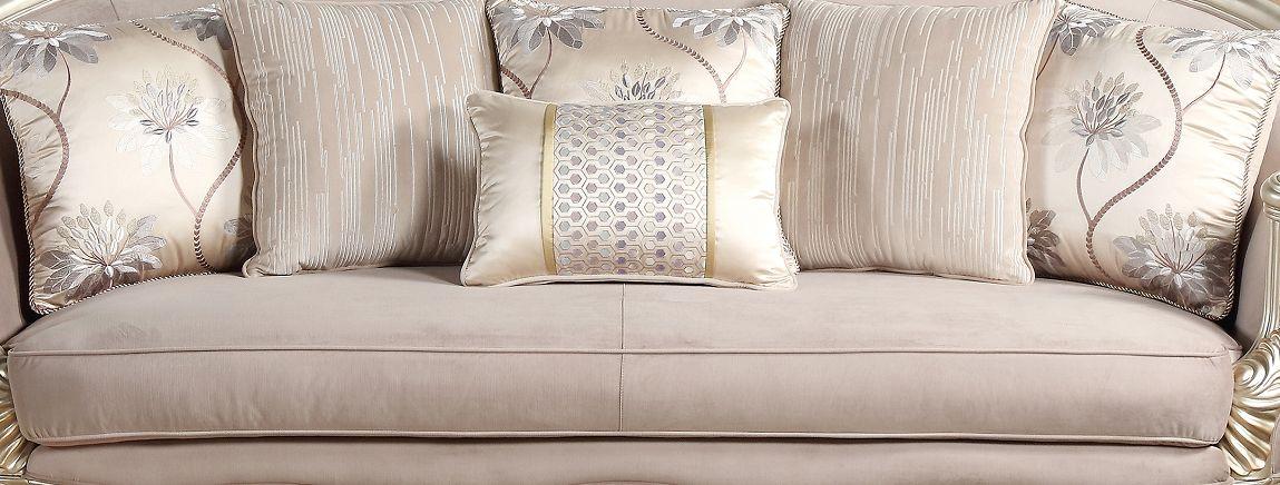 Champagne Finish Wood Sofa Set 2Pcs K830