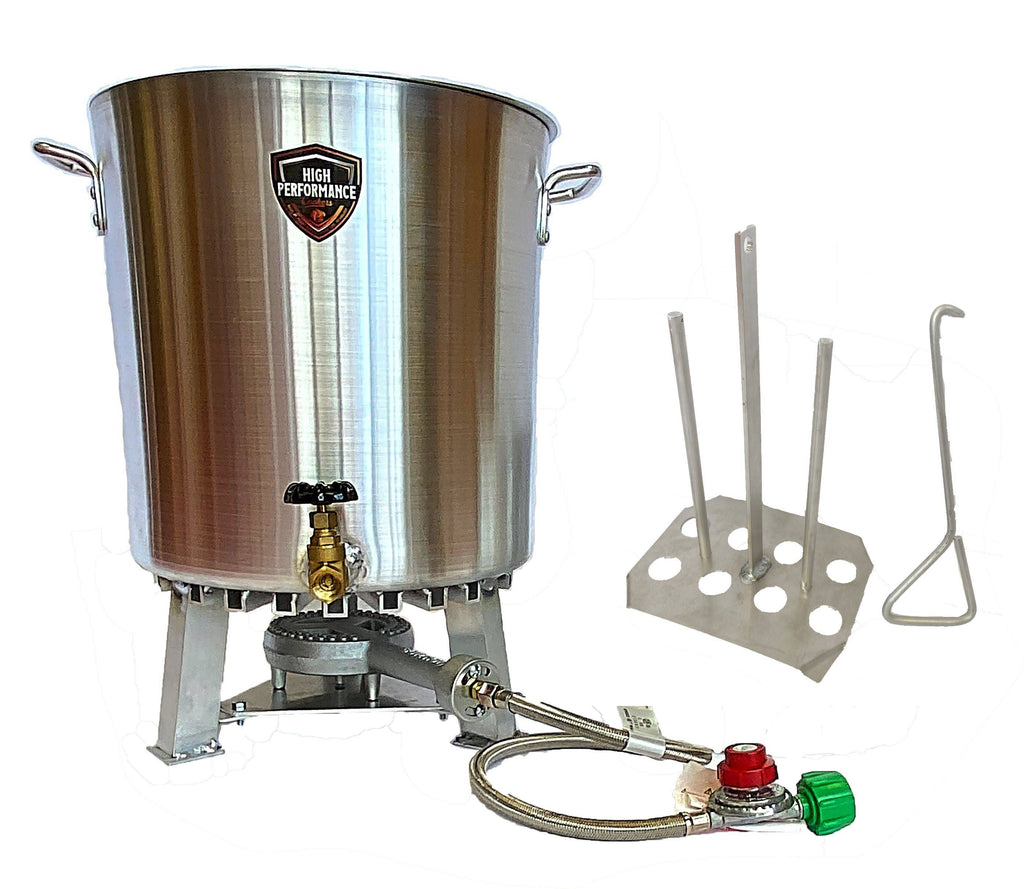 60 Quart Turkey Fryer Pot with Drain Valve, Lid, and Turkey Rack K598