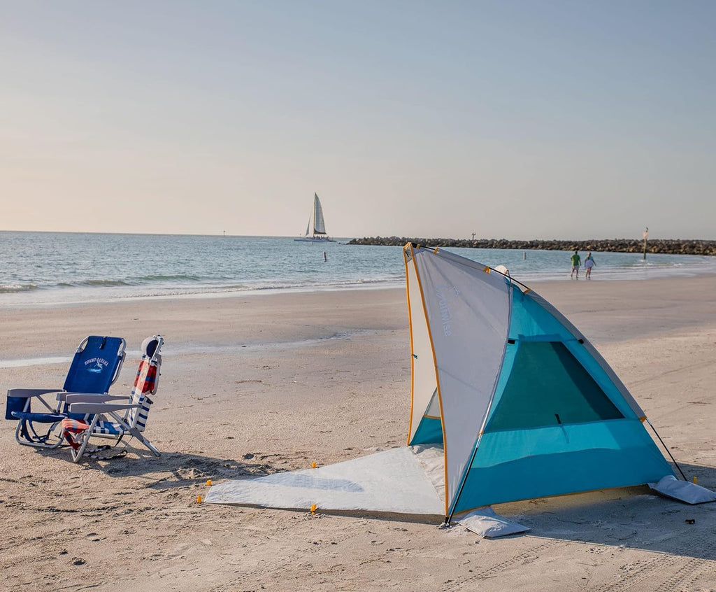 2-3 Person Portable Beach Tent UPF 50+ Sun Shade Canopy N49740