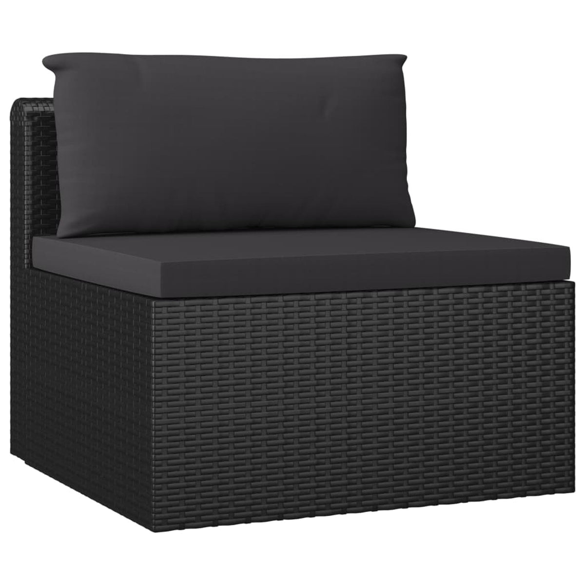 3 Piece Black Poly Rattan Sectional Sofa Set F274106
