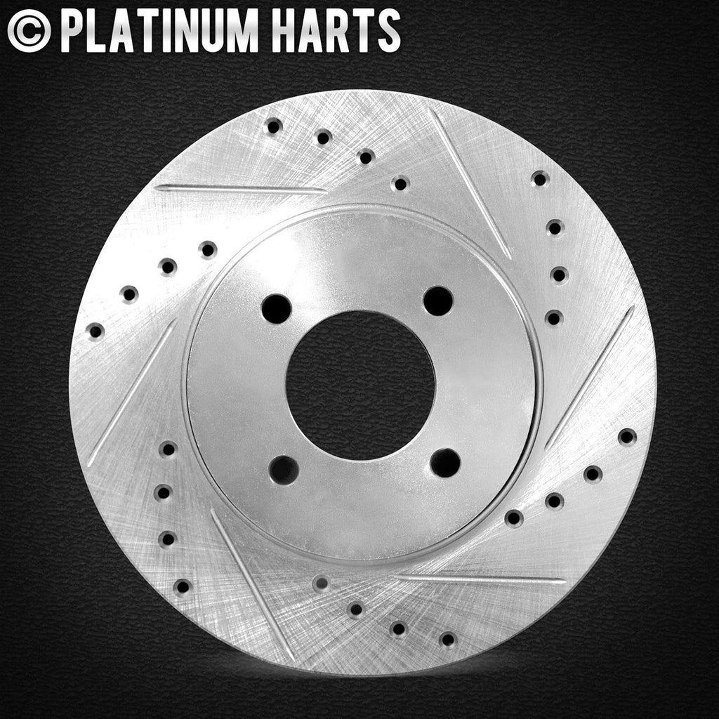 Platinum DRILL/SLOT DISC BRAKE ROTORS AND HEAVY DUTY PAD E211490