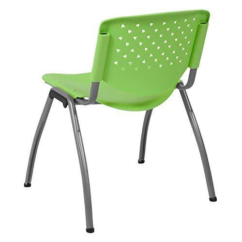 Green Plastic Stack Chair with Titanium Frame K483