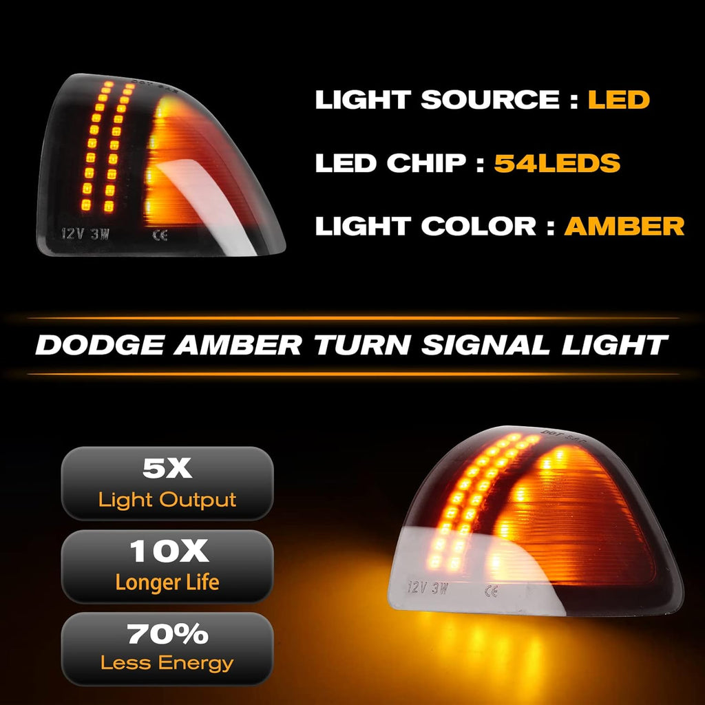 54 LED Sequential Amber Side Mirror Turn Signal Light, 2 Pack I76104