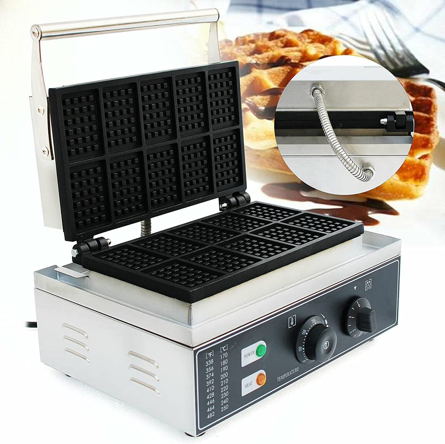 1500W Commercial 10pcs Nonstick Waffle Maker Y173