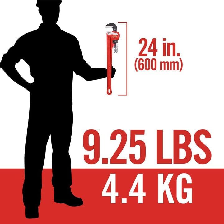 24-inch Straight Pipe Wrench, Red, Pack of 2 Q5873