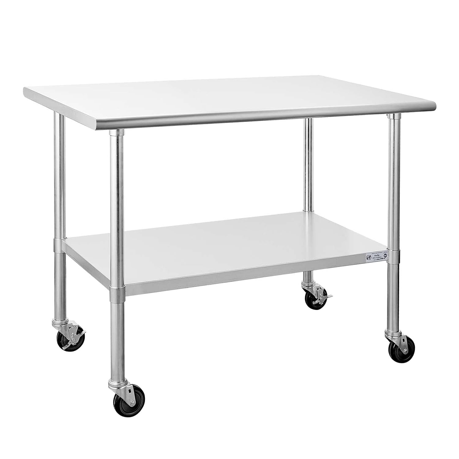 Stainless Steel Table 24 x 36 Inches with Caster Wheels and Undershelf V4870