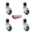 3.5x22 x 1.25 Hard Rubber Wheel Swivel Casters D6341