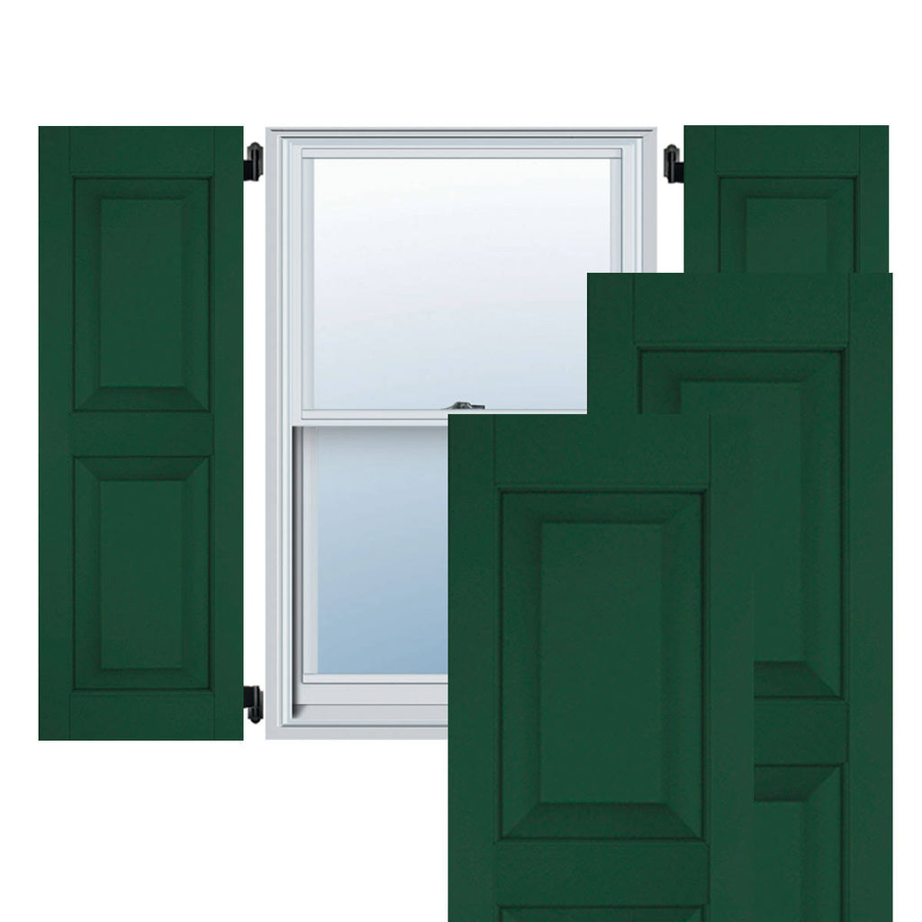 18 in. x 48 in. Exterior Real Wood Raised Panel Shutters Pair D932395