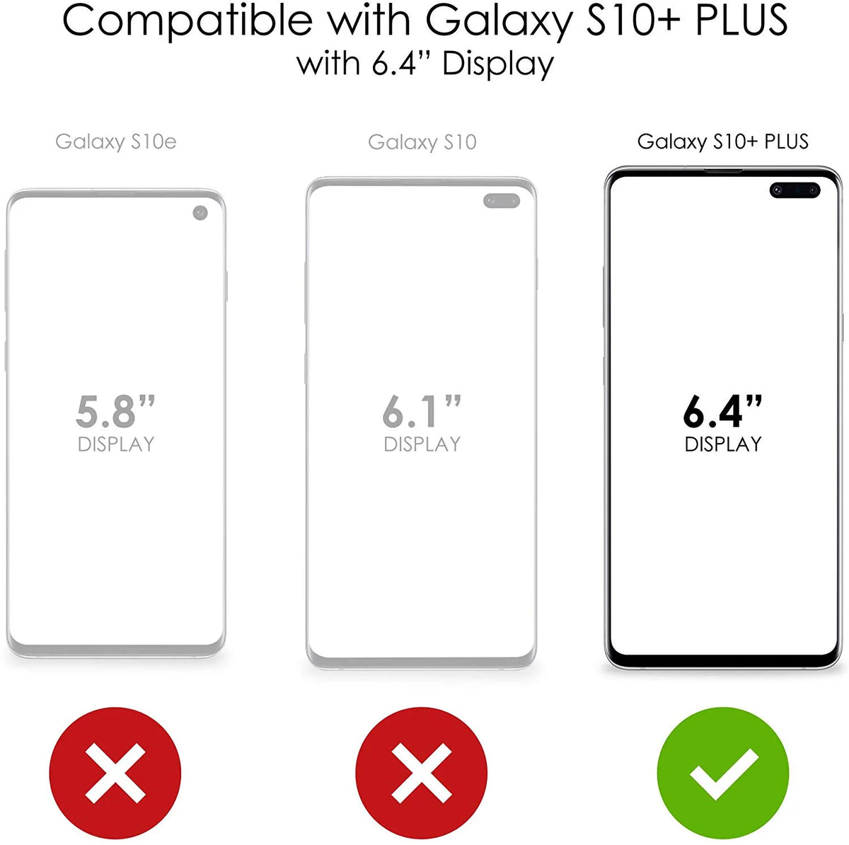 Clear Shockproof Hybrid Case for Samsung Galaxy S10+ with Tempered Glass Screen Protector G24334
