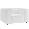 White Vegan Leather Armchair B37500