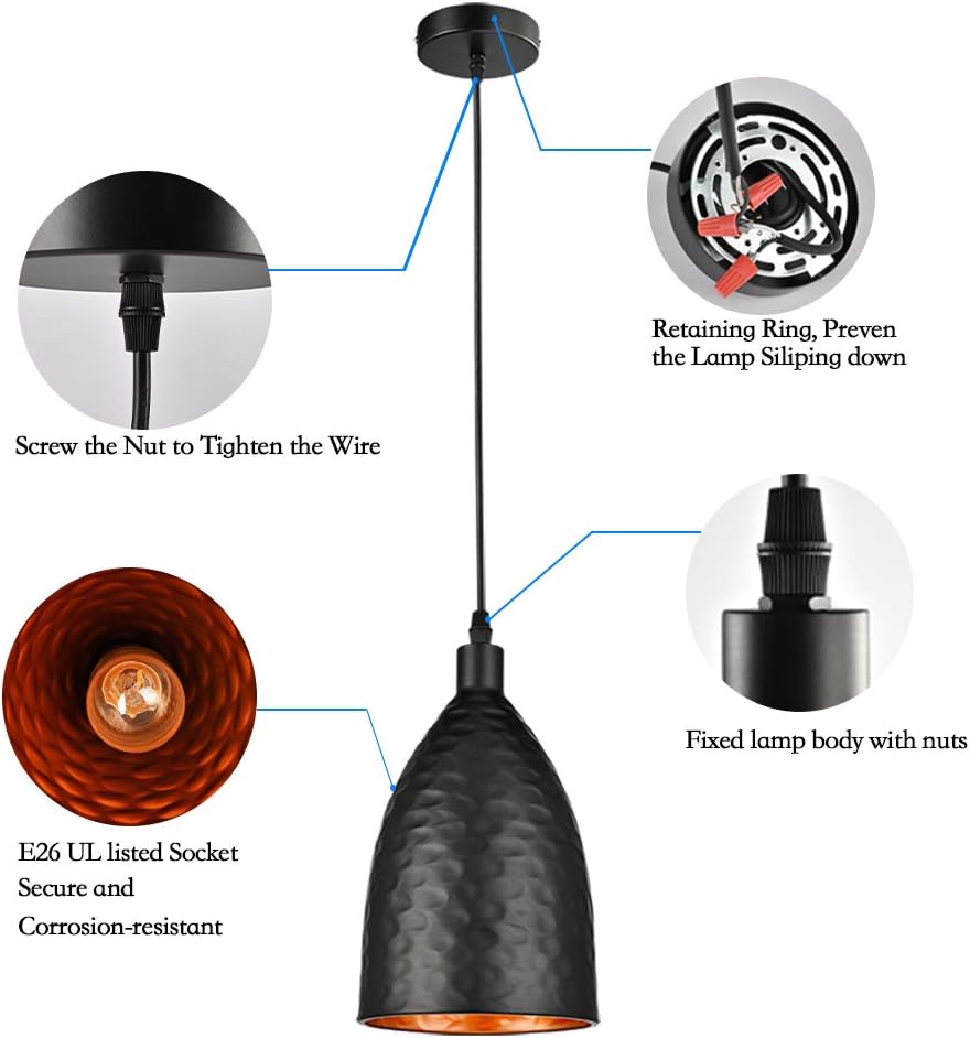 Black Metal Pendant Light V4639