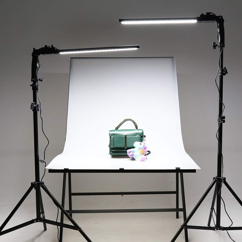 2 Packs Dimmable Bi-Color LED Video Light with Tripod Stand Bag Photography Lighting Kit, 376 LED Beads, 3200-5500K, CRI 96+ C46695
