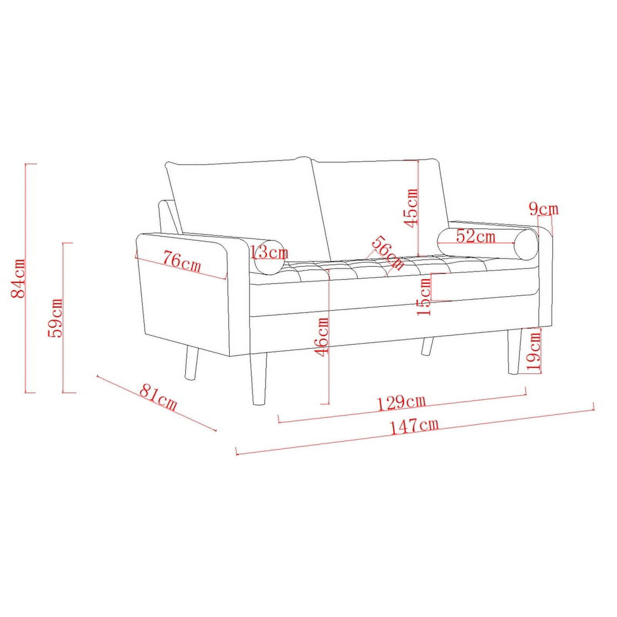 Gray Velvet Loveseat Set C42747