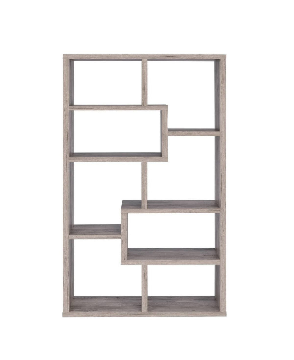 Grey 8-Shelf Staggered Bookcase E70211