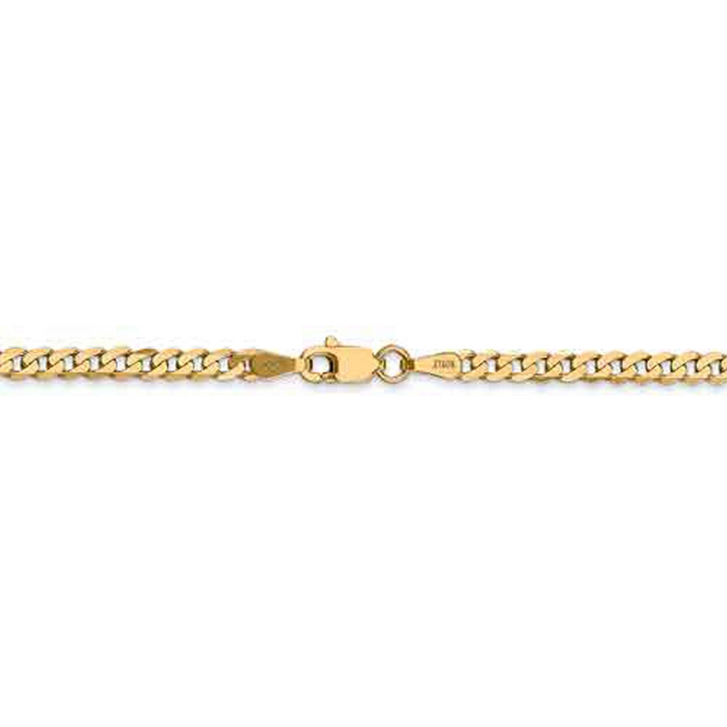 14k Yellow Gold Flat Beveled Curb Chain Necklace E264