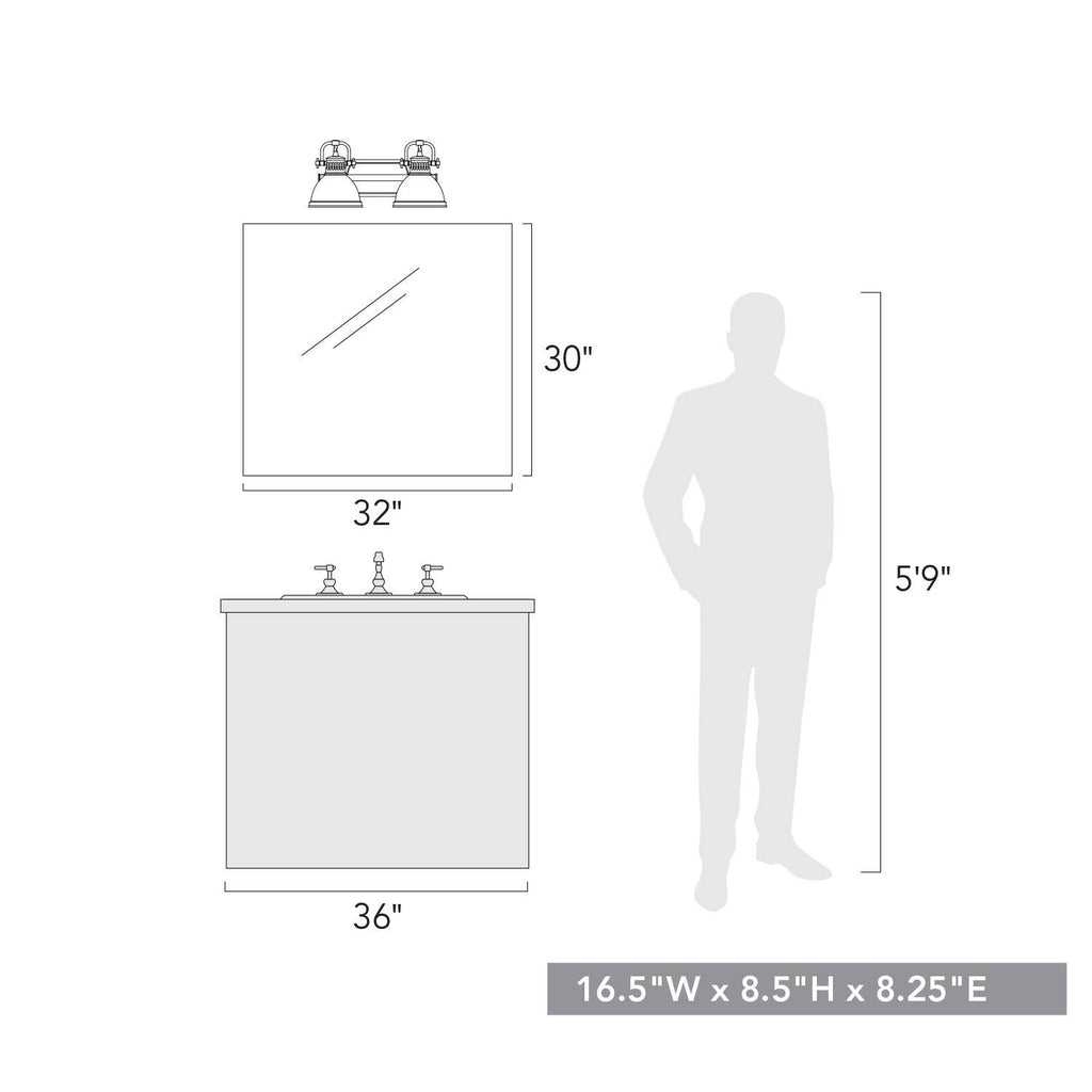 Chrome 2 Light Bath Vanity B945