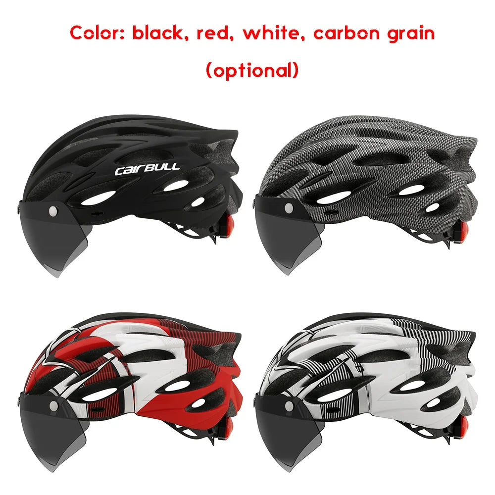 Road Mountain Bike Helmet with Lens and Brim F684157