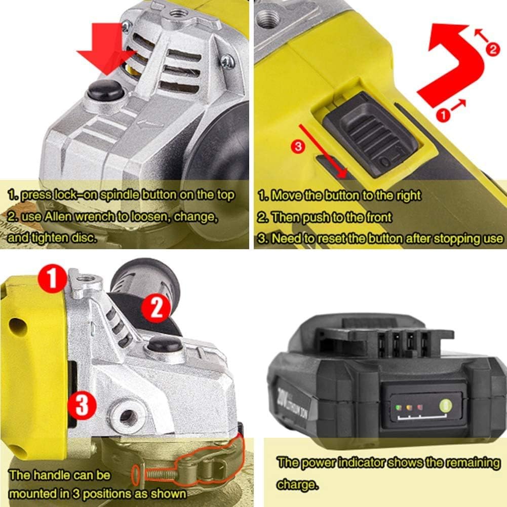 20V 4-1/2" Cordless Angle Grinder with 4.0Ah Battery and Charger E88707