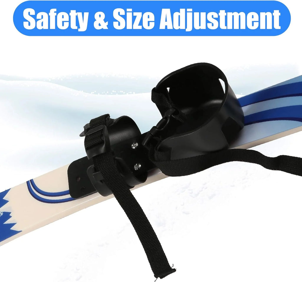 26Inch Lightweight Snow Ski and Pole Set with Bindings C239