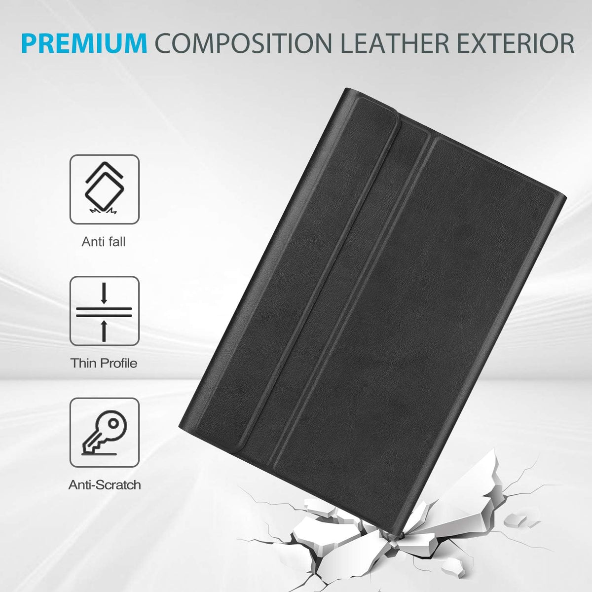 Slim PU Leather Keyboard Case for Surface Go 3 with Detachable Wireless Keyboard V822282