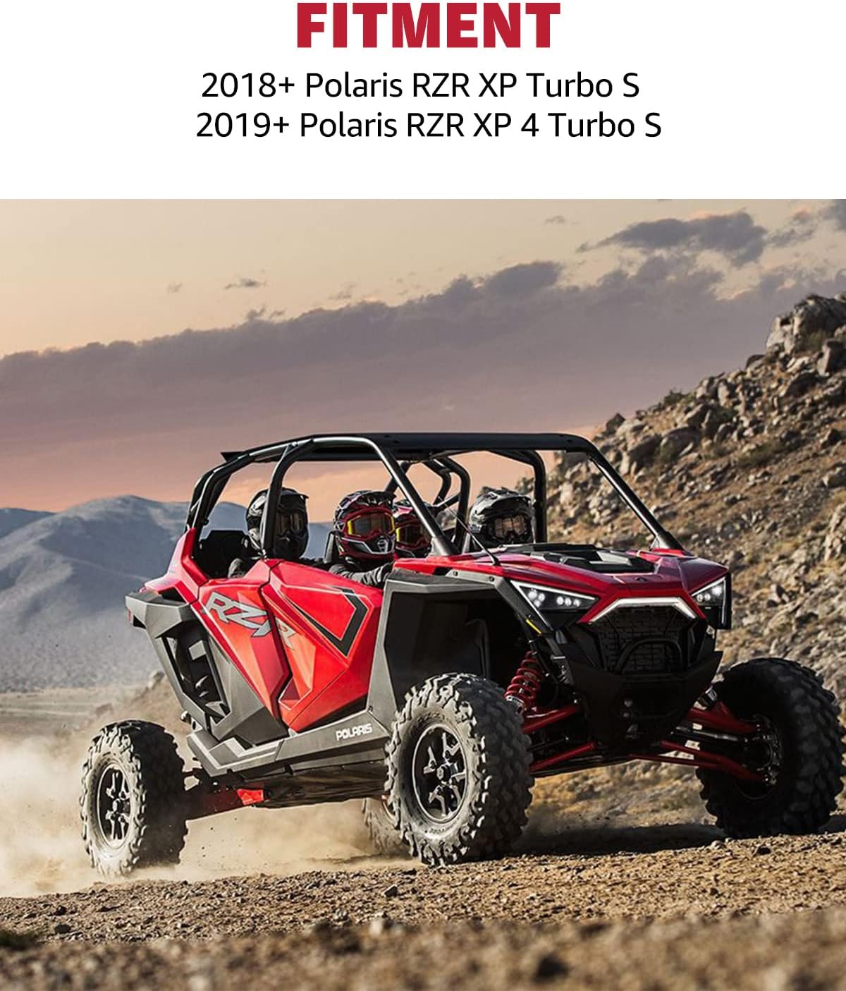 Rear Windshield for Polaris RZR XP 1000, Clear Polycarbonate Rear Full Window E480