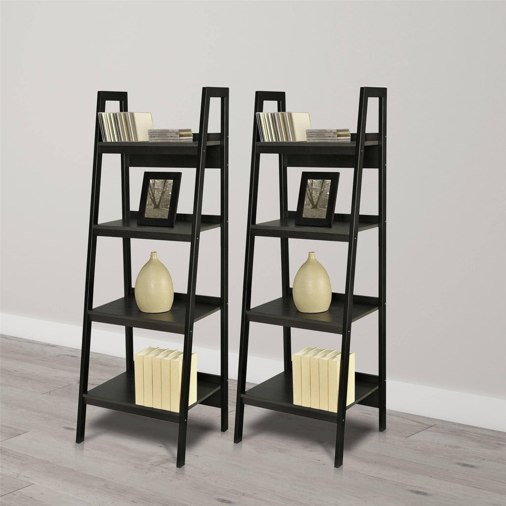4-Shelf Ladder Bookcase Bundle (Set of 2) - Grey X781
