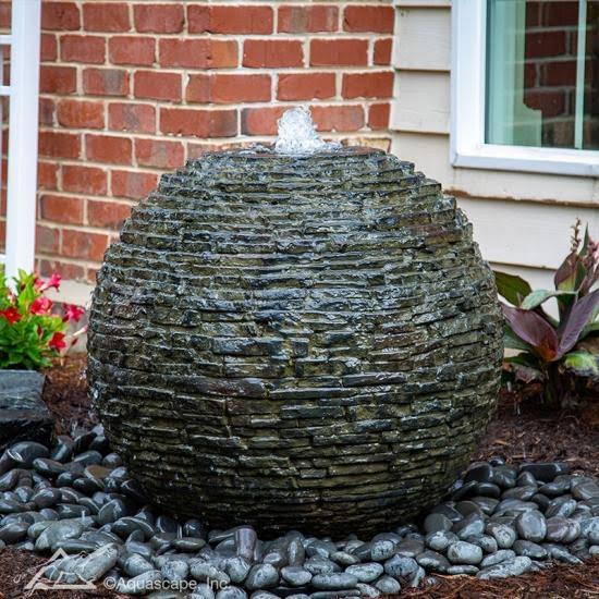 Small Stacked Slate Sphere K612546