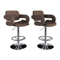 Dark Brown Fabric Barstool (Set of 2) R797