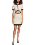 Black Linen Mini Dress B21340