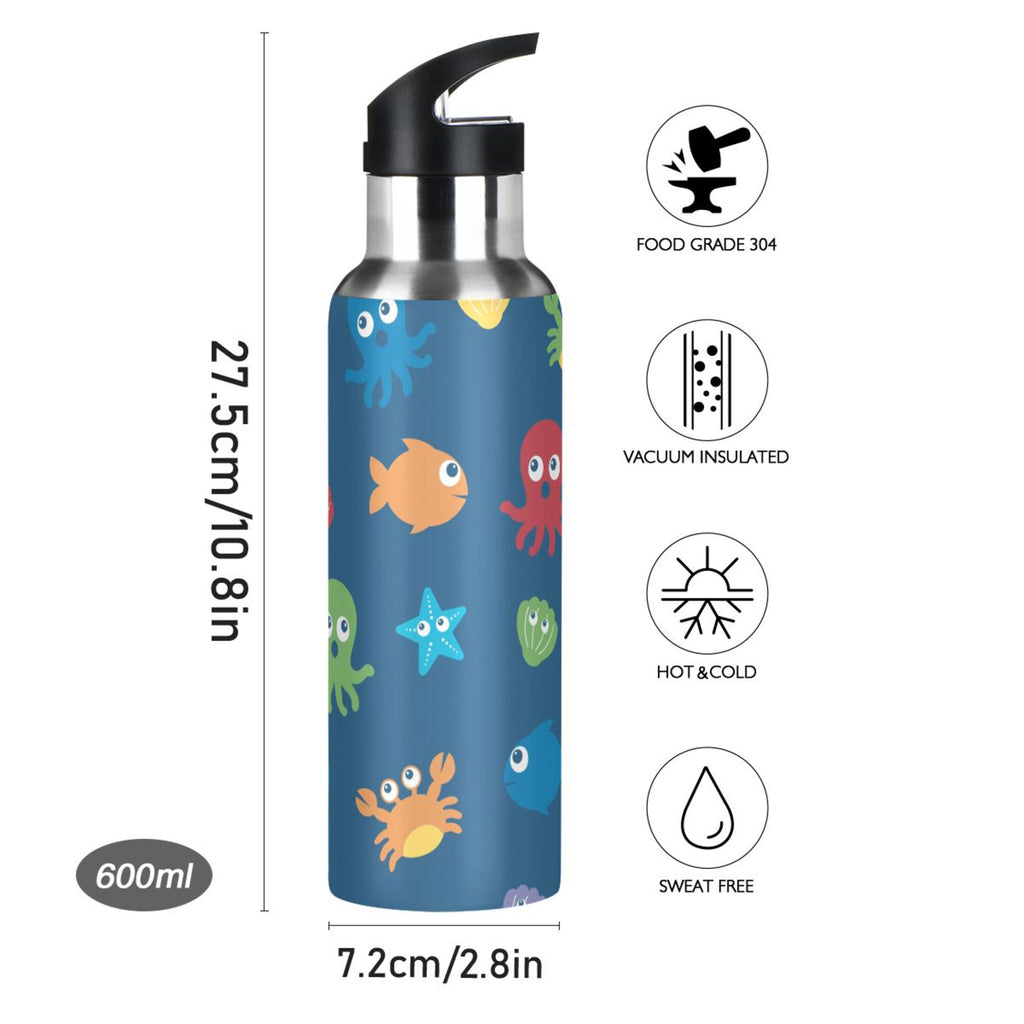 Stainless Steel Insulated Water Bottle with Straw Lid H389595