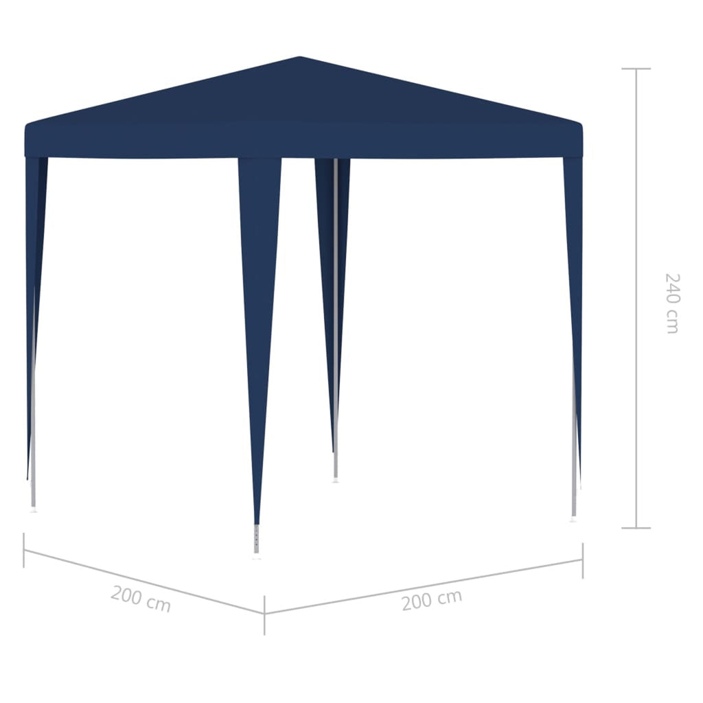 Blue PE Roof Party Tent Gazebo Canopy 6.6ft x 6.6ft x 7.9ft V302962