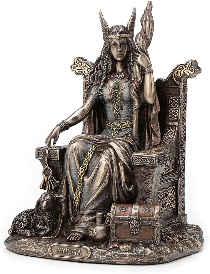Antique Bronze Finish Frigga Statue Cold Cast Resin Sculpture T83266