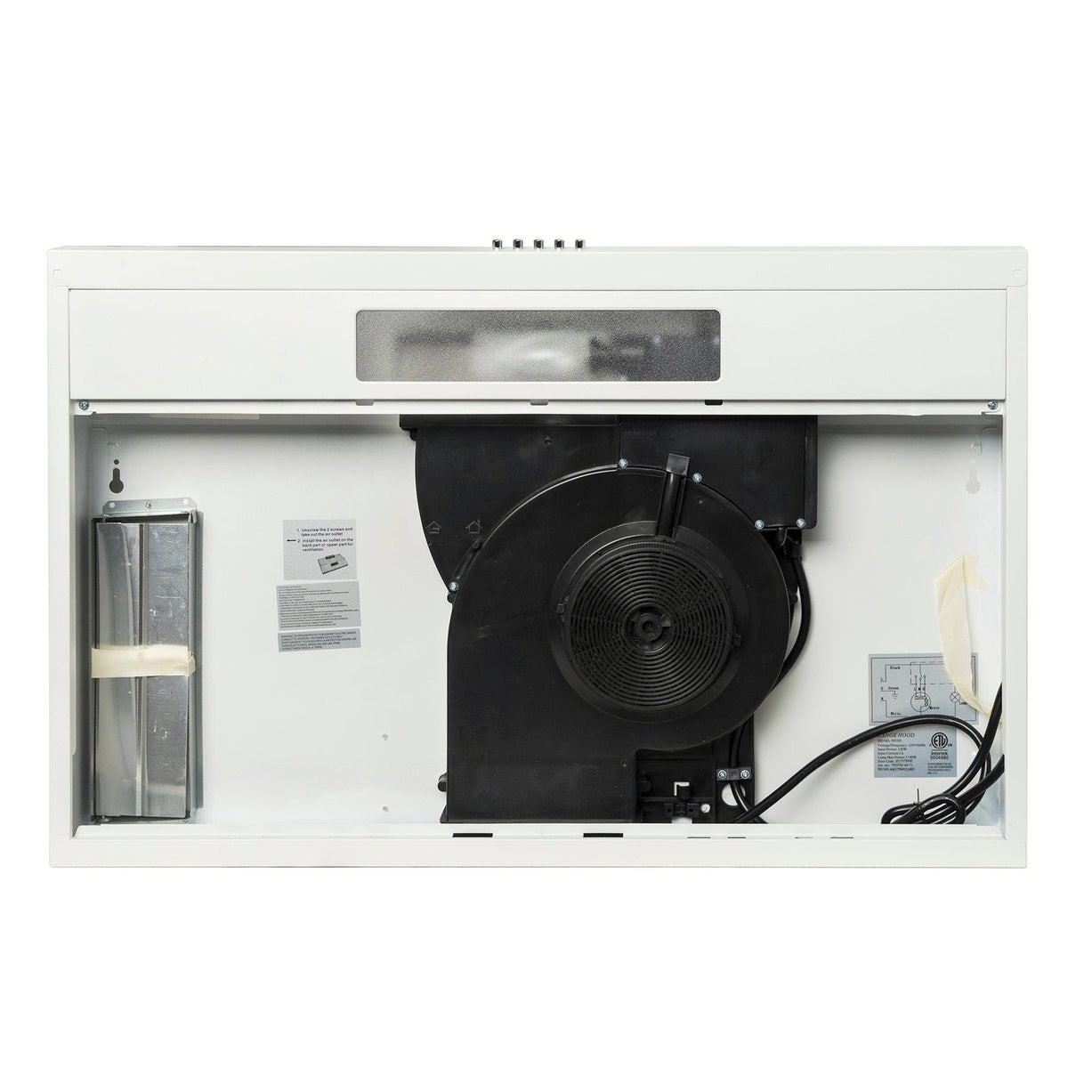 36x22 Under Cabinet White Stainless Steel Kitchen Range Hood B765623