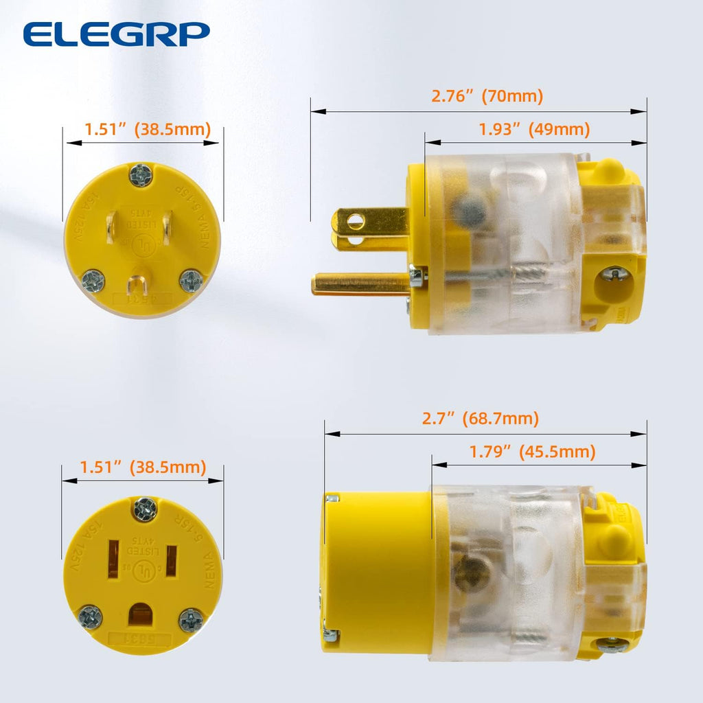 Yellow 5 Set Electrical Plug and Connector Set V52710